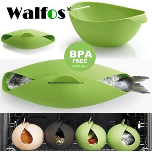 WALFOS Silicone Steamer Microwave Steamer Oven Fish Kettle Poacher Cooker Food Vegetable Bowl Basket Kitchen Cooking Tools
