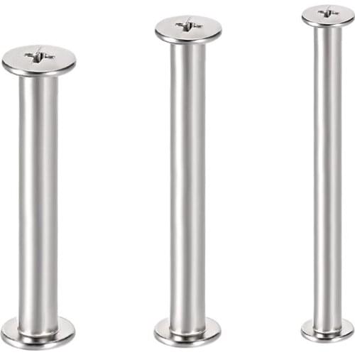 Uxcell 10 Sets M4 Screw Post Fit for 3/16"(5mm) Hole Dia, 35mm-75mm Belt Buckle Binding Bolts Leather Fastener Carbon Steel