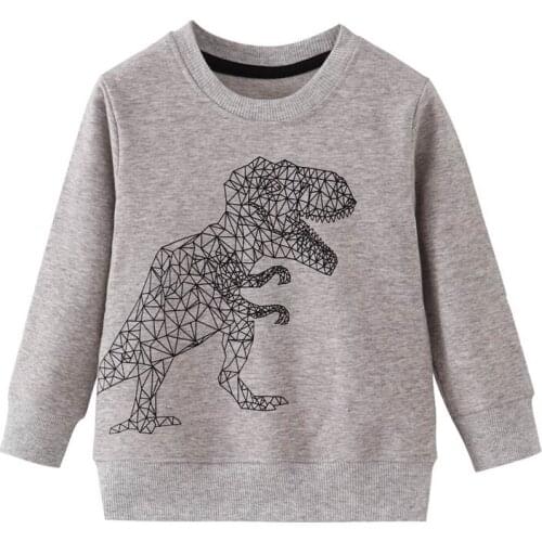 ZWY525 Dinosaur Print Children Hoodies Sweatshirts for Boys Clothes 2-12 Years Kids Outerwear Clothing Autumn Baby Long Sleeve