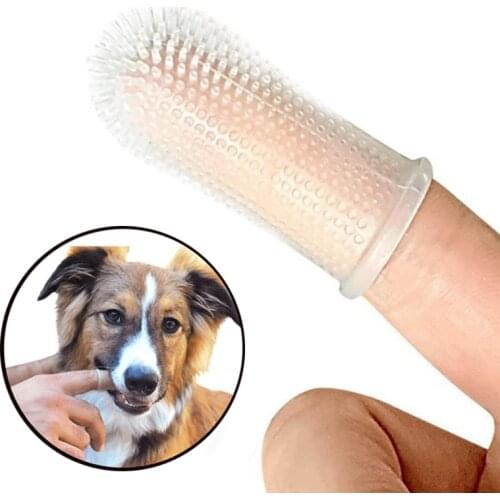 1PC Soft Pet Finger Toothbrush Silicone Teddy Dog Brush Bad Breath Tartar Teeth Tool Dog Cat Cleaning Supplies Dog Accessories