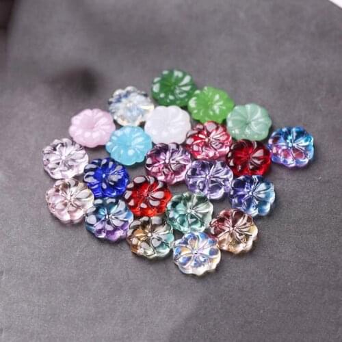 WEIYU 15mm 10pcs Gradient Color Lampwork Beads Daisy Flower Petal Murano Glass Charm Handmade Ornaments DIY Jewelry Makings