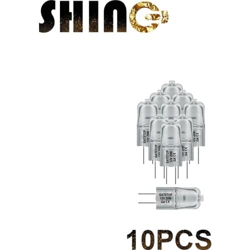 10pcs/Lot Hot Size Halogen Lamp G4 12V 20W Bulb for Interior Decoration Crystal Chandelier Lamp Source Replacement