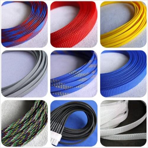 PET Braided Tube Hose Cable Harness Nylon Mesh Sheath Extended Three Woven Encrypted Protection Sleeve