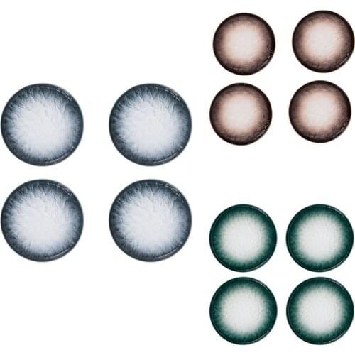 6 Inch Ceramic Dessert Plates, Water Wave Relief Texture Dish,Small Serving Plates for Cake, Pie, Waffles Set of 4