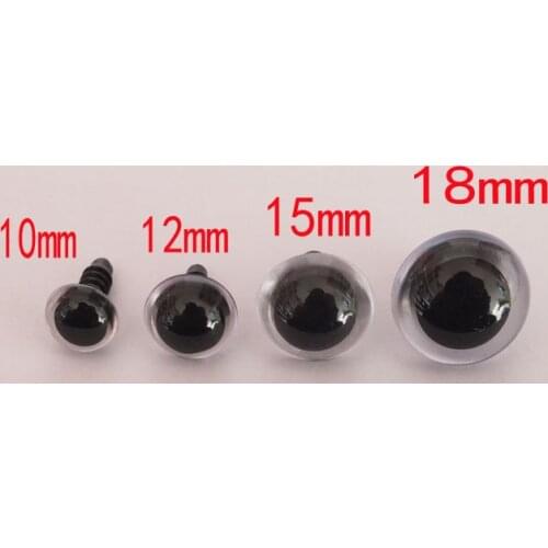 80pcs/lot 10-18mm mixed size safety eyes with white washer-each size 20pcs