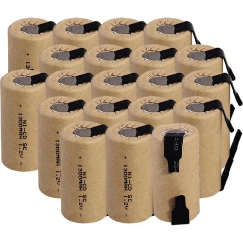 Lowest price 20 piece SC battery 1.2v batteries rechargeable 1300mAh nicd battery for power tools akkumulator