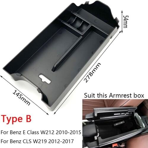 EAZYZKING car styling central armrest storage box organizer stowing tidying case for Benz E CLS Class,auto accessories