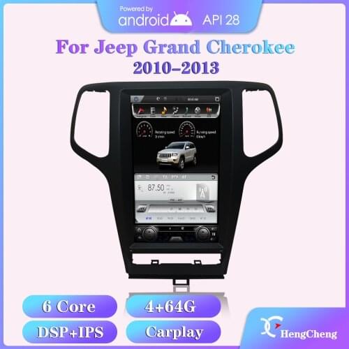 HengCheng For JEEP Grand Cherokee 2010-2013 Car Multimedia Player GPS Navigation Radio Android 9.0 PX6 4+64G Carplay