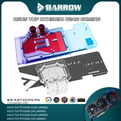 Barrow VGA Water Block Full Covered For ASUS TUF 3090 Aurora LRC 2.0 5V 3pin AURA BS-AST3090-PA
