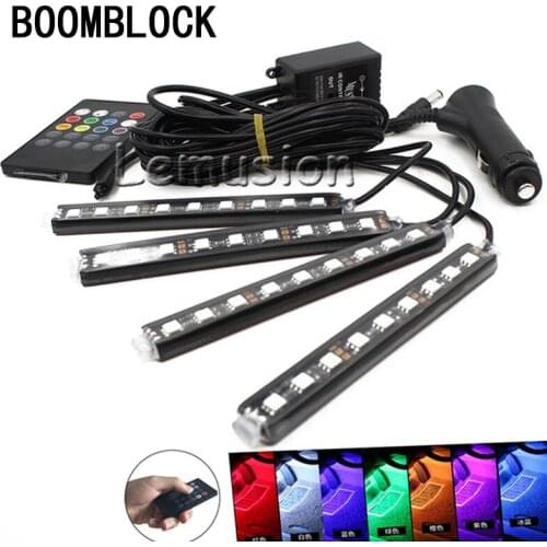 BOOMBLOCK Car Colors LED Light Music Control For Skoda Octavia A5 A7 2 Lexus Bmw F30 X5 E53 F10 E34 Lada Granta Accessories