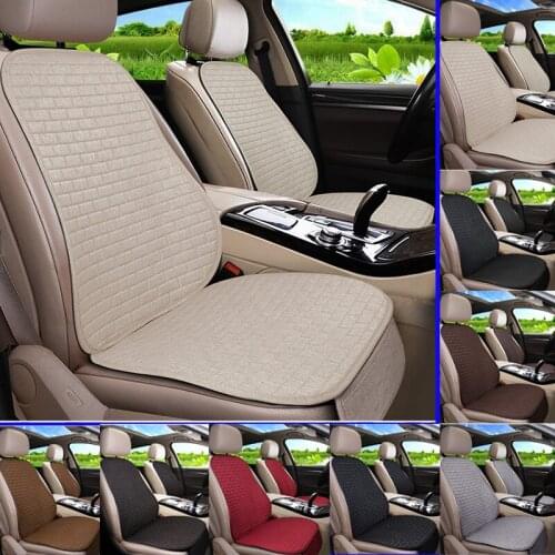 Car Seat Cover Front/Rear Flax/Linen Seat Cushion Protector Pad Black/Red/Beige/Grey/Coffee/Brown For Renault Duster E4 X45