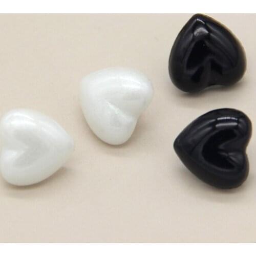 Black Heart Faux Pearl Plastic Sewing Buttons For Clothes Women Sleeve Shirt DIY Crafts Handmade Garment Accessories Wholesale