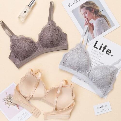 DERUILADY Sexy Lace Bras Breathable Bralette Lingerie Push Up Bra for Women Underwear Seamless Wireless Bras soutien gorge femme