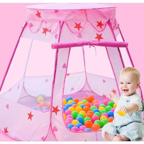 Playpen For Baby Geometric Safety Tent for Children Cartoon Plastic Game Sea Ball Pool Guardrail And 6 CM In Diameter Ocean Ball