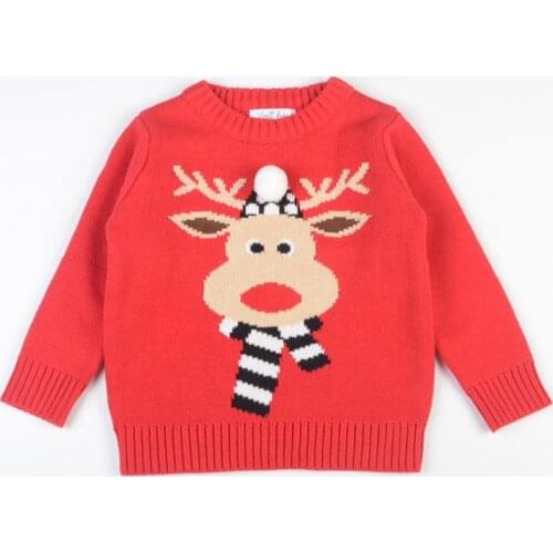 Dulce Amor Kids Christmas Sweater New Year Clothes Children Knitting Reindeer Pullover Tops Boys Girls Crochet Knitted Blouse