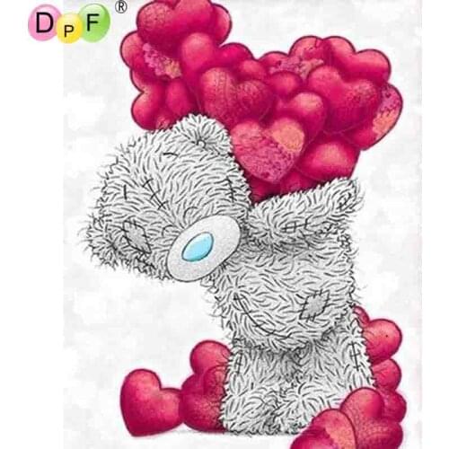 DPF DIY diamond embroidery Bear love diamond painting Cross Stitch full square drill Rhinestone mosaic child gift wall painting
