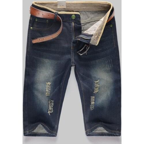 Denim Shorts Mens Brand Clothing 2021 Summer New Mens Stretch Short Jeans Fashion Casual Slim Version of High Stretch