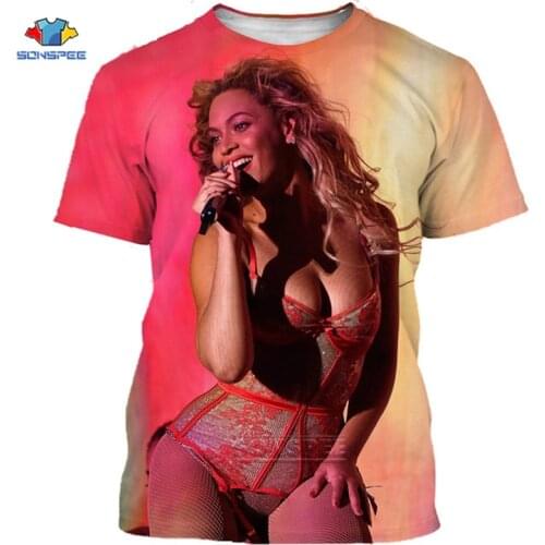 SONSPEE Hot Sexy Body Beyonce Tshirts 3D Print Streetwear Women Hip-hop Dance Shirts Summer Men Casual Harajuku Sport Gym Top