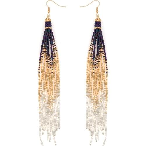 Go2Boho Native Long Earrings Miyuki Beads Earring For Women Best Gift Jewelry 2021 Pendientes Handmade Beaded Woven Jewellery