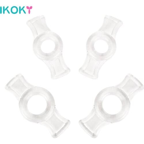 IKOKY 4 Size Cock Rings Penis Ring TPE Sex Toys for Men 4pcs/set Delay Ejaculation Penis Enlargerment