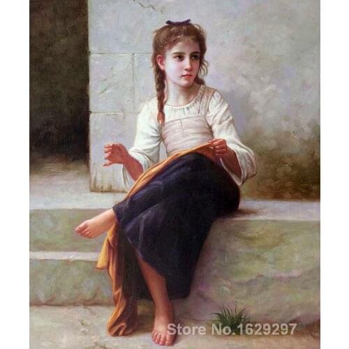 Art for sale The Dressmaker by William Adolphe Bouguereau canvas Handmade High quality