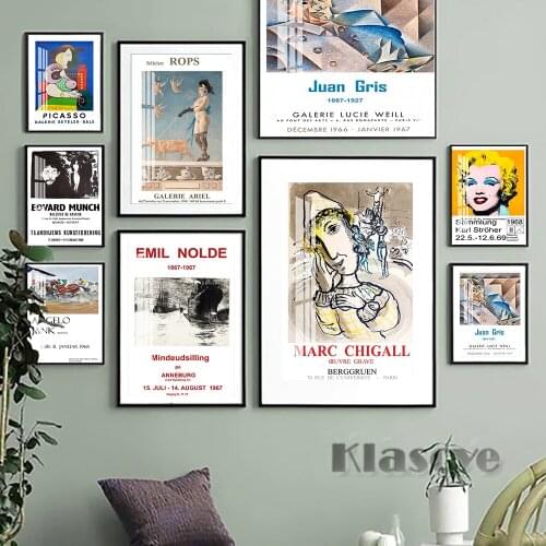 Angelo Jank Juan Gris Retro Gallery Poster Chigall Canvas Painting Emil Nolde Living Room Wall Decor Picture Picasso Art Prints