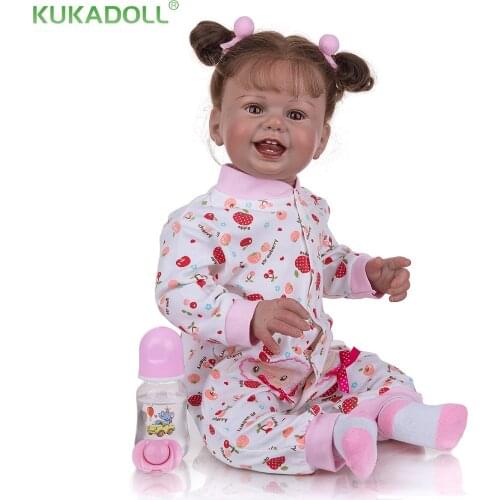 KUKADOLL 68 CM Reborn Babies Doll Cloth Body Stuffed 27 Inch Realistic Baby Doll Toy For Girl Birthday Gift Kids Xmas Present