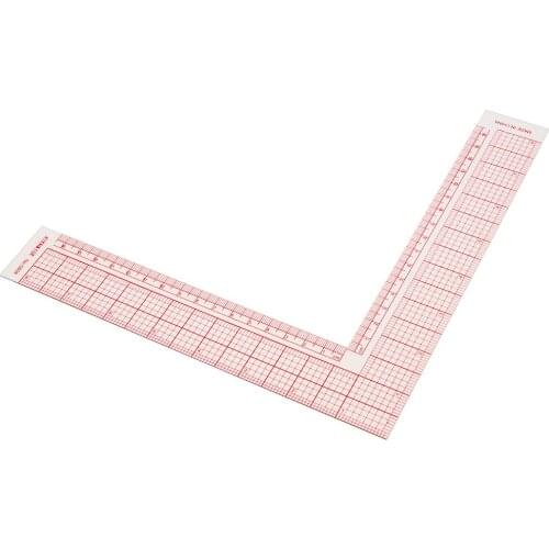 L-square Garment Grading Ruler Plastic L Shape Ruler Inch and Metric Ruler