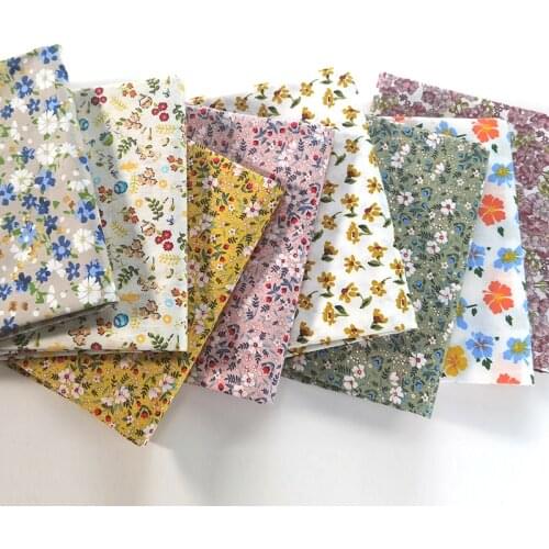 Cartoon House Floral Fabric Pastoral Poplin Fabric For Dress Shirt Cheongsam Baby Shirt Handmade Material Sewing Accessories