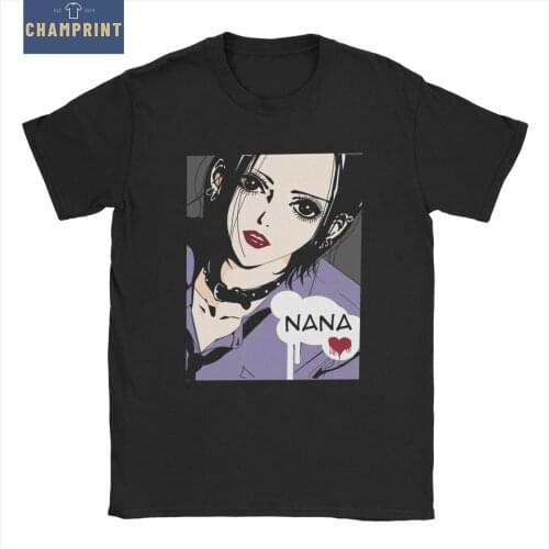 Mens T-Shirts Manga Nana Osaki Anime Funny Pure Cotton Tee Shirt Short Sleeve T Shirts Crewneck Clothing Summer
