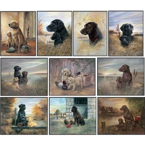 Embroidery Counted Cross Stitch Kits Needlework - Crafts 14 ct DMC DIY Arts Handmade Decor - Dog and Puppy Collection 2