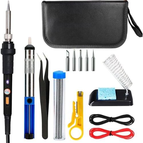 Hand Tools Set Adjustable Temperature Electric Soldering Iron Kit 110-220V 60W Welding Solder Rework Station Heat Repair Tool