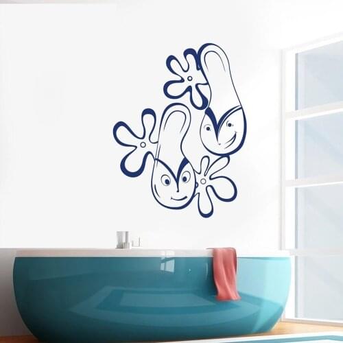 Wall Decal Funny Contour Flip Flops with Eyes Vinyl Window Sticker Bedroom Bathroom Flower Home Decor Waterproof Art Mural M091