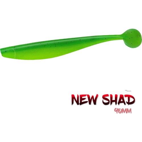 New Shad 5pcs/pack Fishing Lures Soft Lure 90mm/2.5g Wobblers Carp Silicone Bait Pike Bass Artificial Baits Tackle