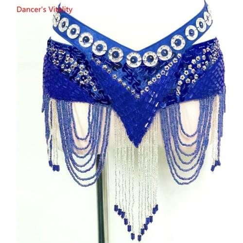 New 6 Colors Belly Dance Coin Belt Tribal Costume Fringe Tassel Belt Belly Dance Waist Belt On Sale