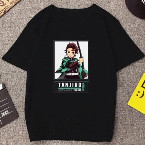 New Style Japanese Anime Demon Slayer Unisex Tops Kawaii Wisteria Tanjirou Graphic Demon Blade Manga Streetwear Men Cotton Tee