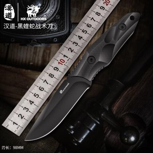 HX OUTDOORS 440C Survival Knife Rescue Camping Straight Knives Essential Tool For Self-defense Outdoor Tools EDC Dropshipping