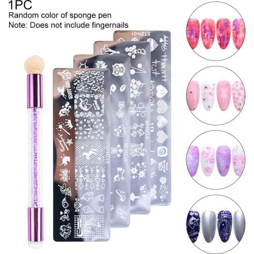 Professional Painting Template DIY Exquisite With Sponge Pen Home Accessories Easy Use Nail Art Stencil Set Salon Manicure Tool