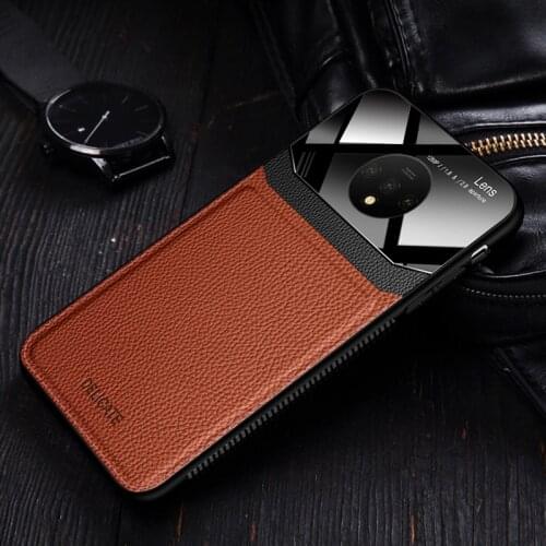 Shockproof Leather Case for OnePlus 7T 7T Pro Mirror Glass Silicone Phone Back Cover For Oneplus 7 7 Pro 6 6T 1+7T Pro