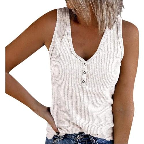 Halter Backless Sexy Tank Top Womens V-neck Undershirt Sleeveless Button-down Casual Undershirt Shirt T-shirt Camiseta Tirantes
