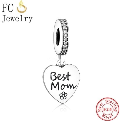 FC Jewelry Fit Original Charm Bracelet Authentic 925 Sterling Silver Best Mom Bead For Making Women Mothers Day Berloque 2021