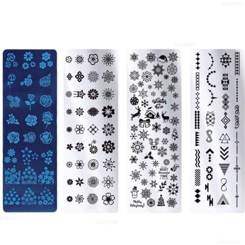1Pcs Nail Art Stamp Nail Stamping Template Flower Geometric Animals DIY Nail Designs Manicure Image Plate Stencil