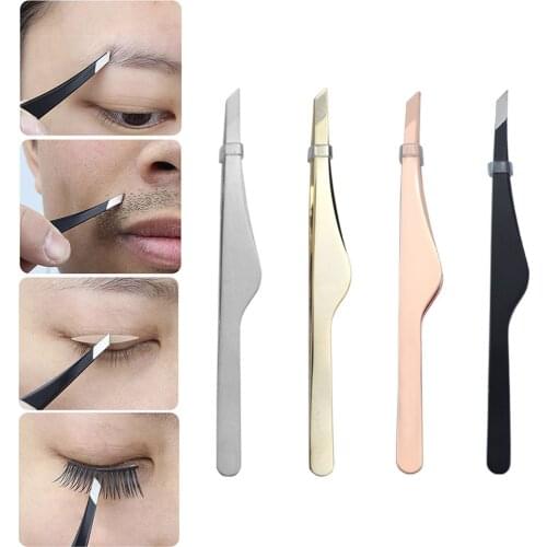 Oblique Mouth False Eyelash Pliers Double Eyelid Stickers Nipper Eyebrow Tweezers Nail Rhinestones Picker