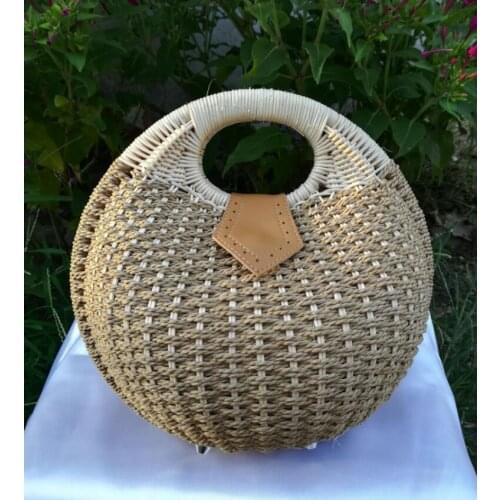 Straw bag Rattan beach cosmetic bag