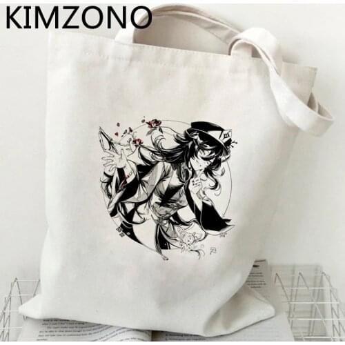 Genshin Impact shopping bag eco canvas bolso grocery shopper shopping bag reciclaje reusable foldable net cabas