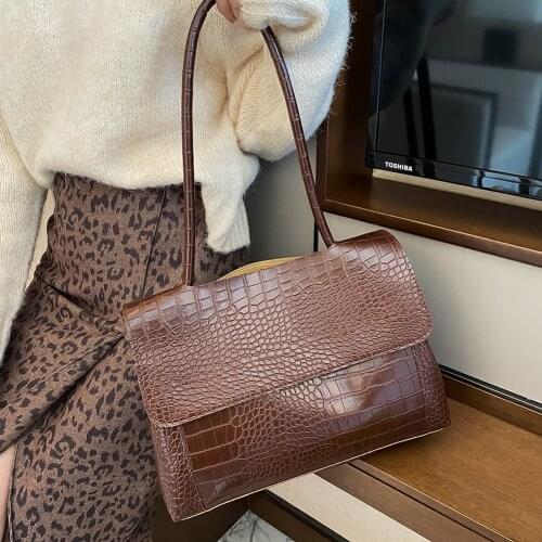 Designer Crocodile Pattern women handbag Large Capacity Shoulder Bags for female 2021 Casual Totes Pu Leather messenger bag