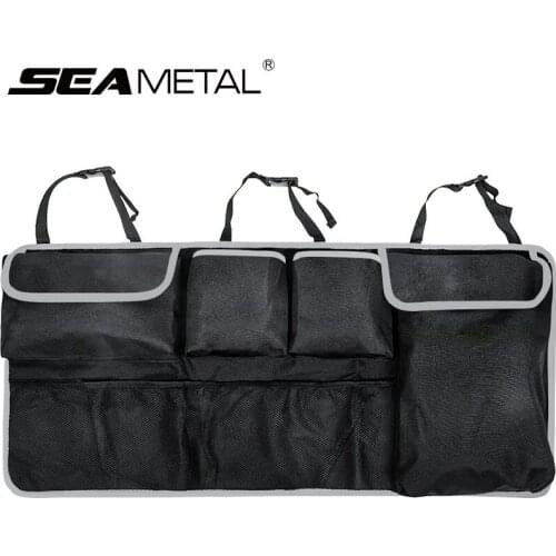 Car Trunk Bag Accessories Interior Auto Rear Trunk Mesh Net Universal for Hatchback SUV Seat Back Trunk Storage Bag Goods Holder