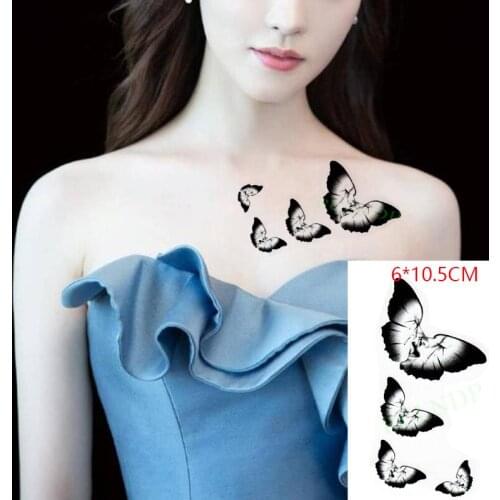 Waterproof Temporary Tattoo Sticker kissing human face Butterfly sexy Body Art Flash Tattoo Fake Tattoo for Women Men