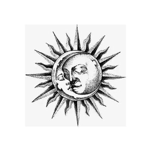Black Sun Temporary Tattoos For Men Women Arm Wirst Body Art Waterproof Fake Tatto Stickers Flash Party Decals Tatoos