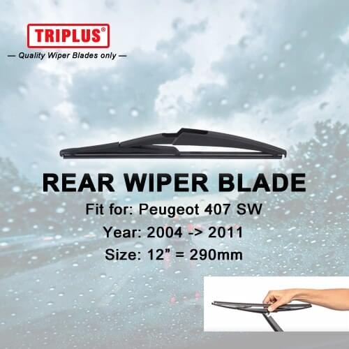 Rear Wiper Blade for Peugeot 407 SW (2004-2011) 1pc 12" 290mm,Car Rear Windscreen Wipers,for Back Windshield Blades